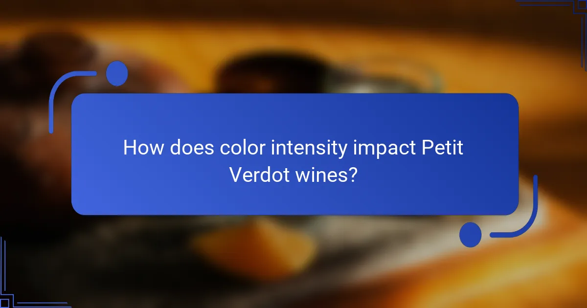 How does color intensity impact Petit Verdot wines?