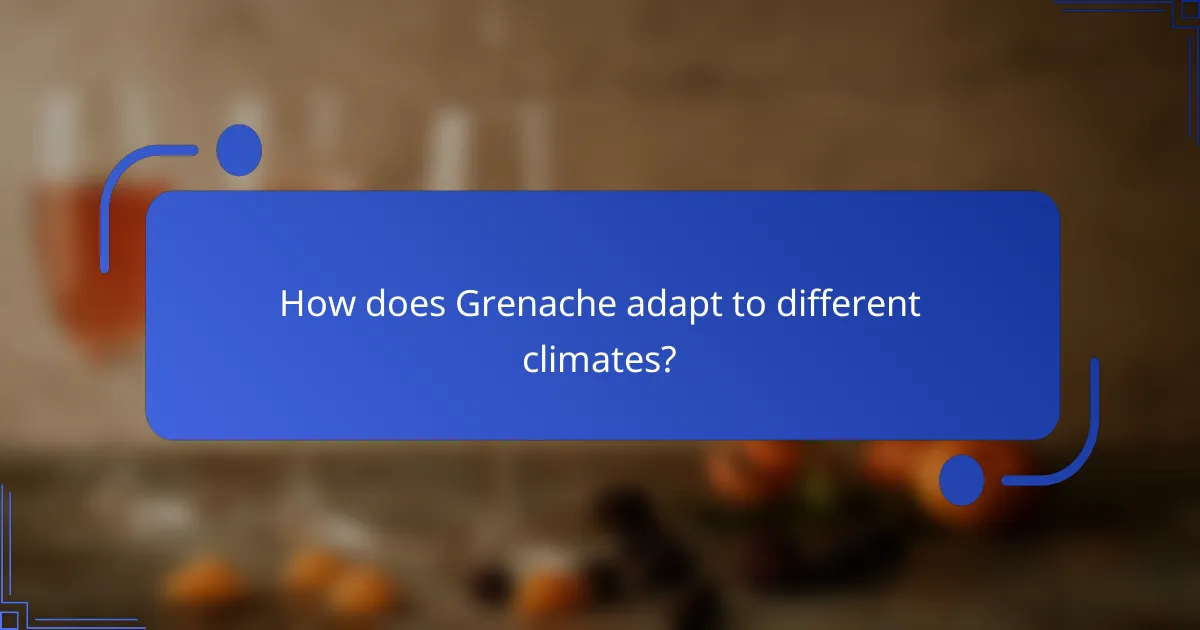 How does Grenache adapt to different climates?