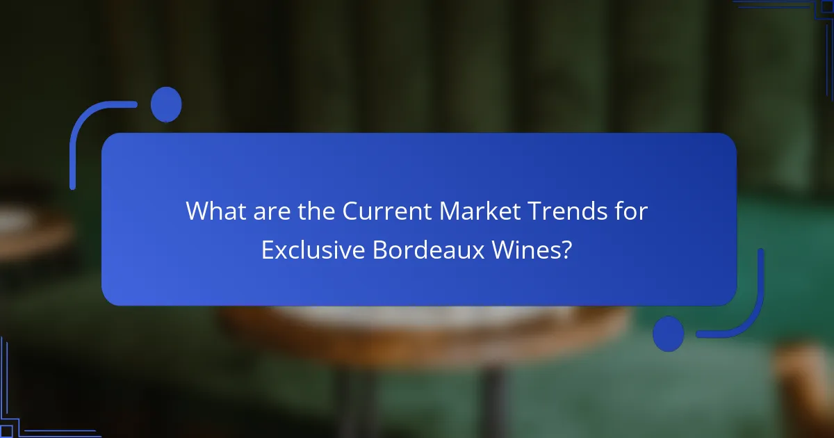 What are the Current Market Trends for Exclusive Bordeaux Wines?