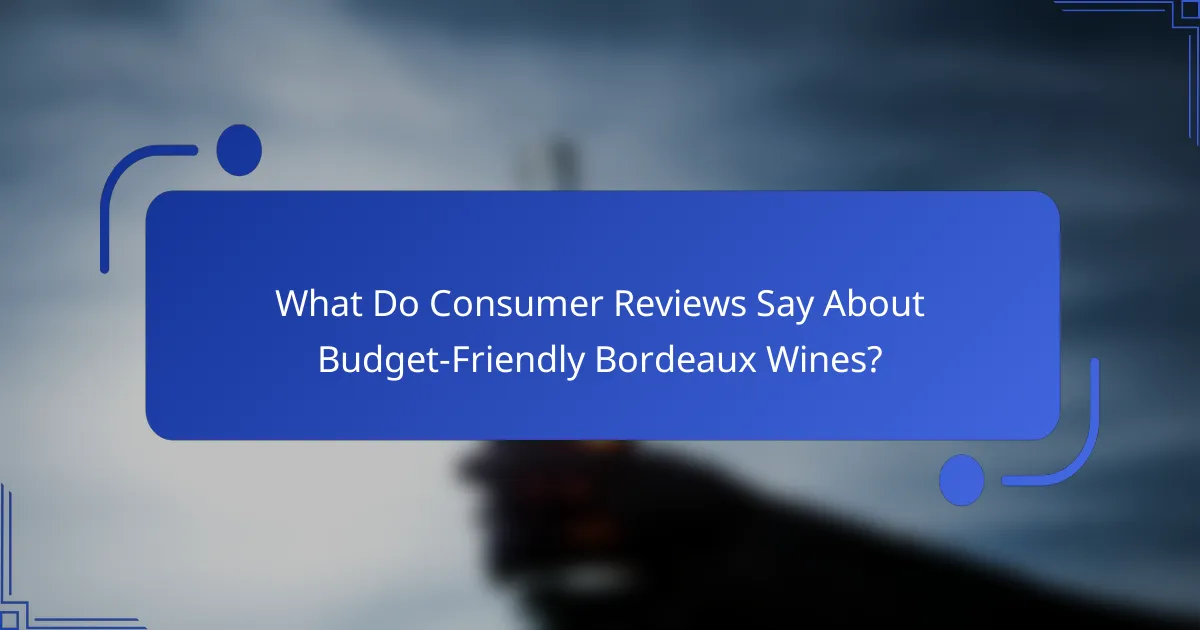 What Do Consumer Reviews Say About Budget-Friendly Bordeaux Wines?