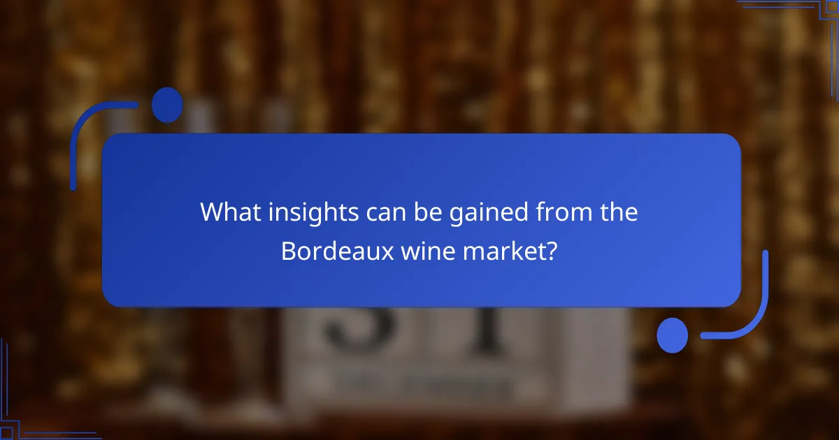 What insights can be gained from the Bordeaux wine market?