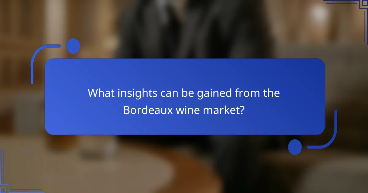 What insights can be gained from the Bordeaux wine market?