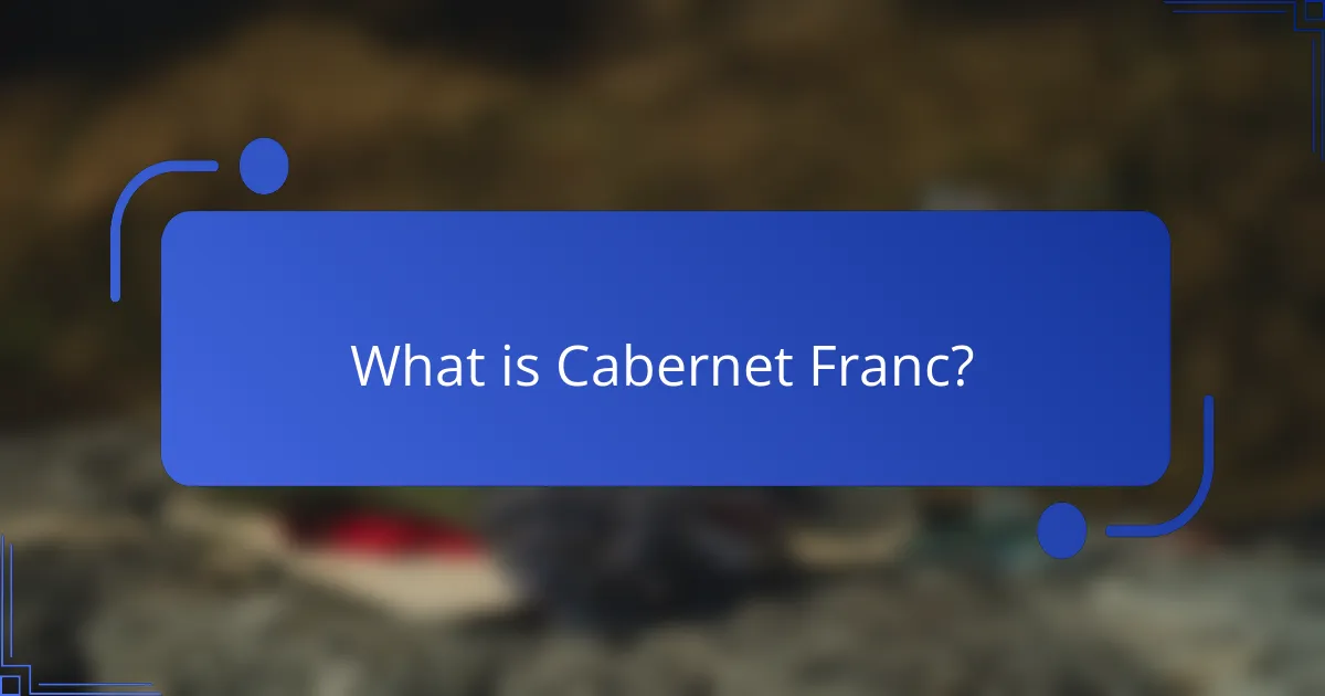 What is Cabernet Franc?